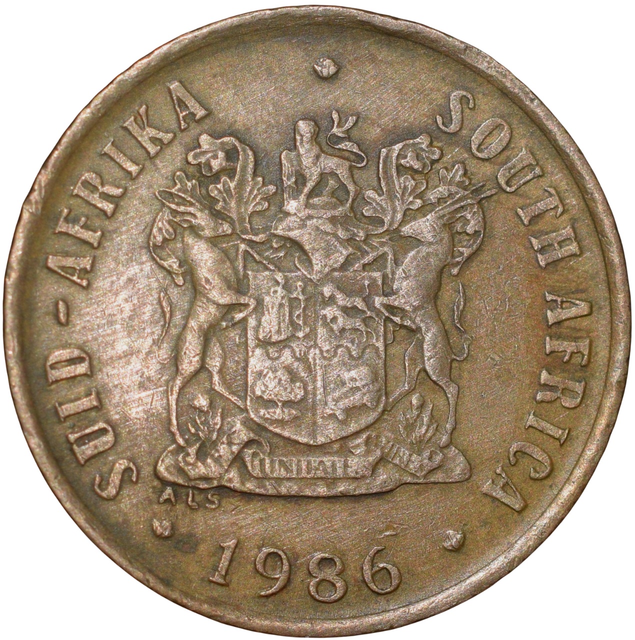 Bronze Cent of South Africa (AD 1986) with Pigeons - Image 2