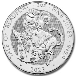 United Kingdom 2 Oz Fine Silver Yale of Beaufort of England and Queen Elizabeth II 2023 Issue Very Unique and Rare