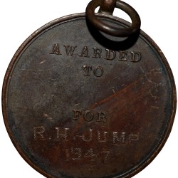 Alternative view of Bronze Medal of Bombay University - Inter Collegiate Sports (AD 1947) Rare