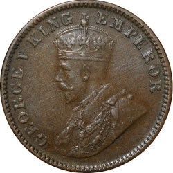 Bronze 1/4 Anna of George V (AD 1934) of Calcutta Mint