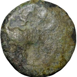 Heavy Copper Coin of Satkarni of Satavahana Dynasty(1st Cen.BC) from Buldhana with Swastik above Elephant/Tree above Hollow Cross