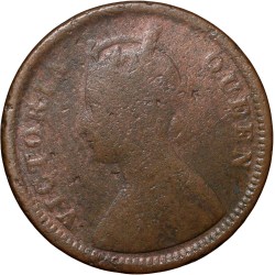 Copper 1/2 Pice of Victoria Queen (AD 1862) of Calcutta Mint
