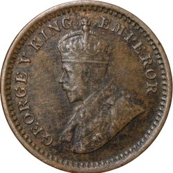 Bronze 1/12 Anna of George V (AD 1917) of Calcutta Mint KM 509