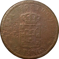 Alternative view of Copper 1/2 Tanga of Carlos I(AD 1901) of Indo-Portugal KM 16 Scarce Large Size