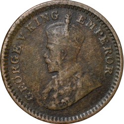 Bronze 1/12 Anna of George V (AD 1917) of Calcutta Mint KM 509