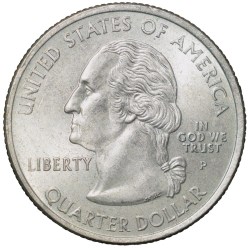 Alternative view of Nickel 1/4 Dollar of United States of America (AD 2005) Commemorative Issue 'Oregon State - Crater Lake' About UNC Grade