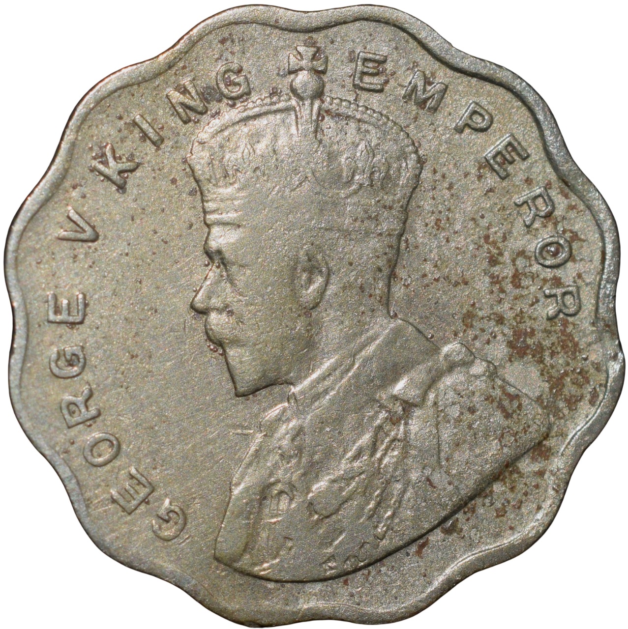 Copper-Nickel 1 Anna of George V (AD 1929) of Calcutta Mint Scarce Date