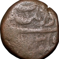 Copper Dam of Aurangzeb(AD1658-1707) of Surat Mint KM 286.4 Scarce