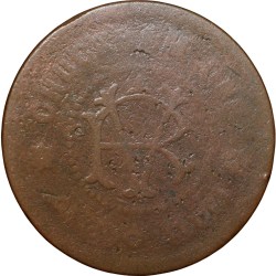 Alternative view of Copper Chukram of Rama Varma VI(AD 1885-1924) of Travancore State KM43 Rare