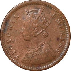 Copper 1/12 Anna of Victoria Empress (AD 1886) of Calcutta Mint Rare Date