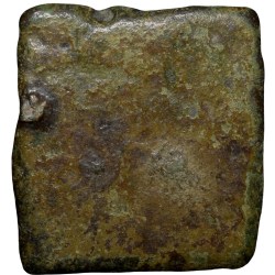 Alternative view of Copper Heavy Coin of Satavahana Dynasty(1st Cen.BC) from Nashik Region with Swastik above Lion facing right