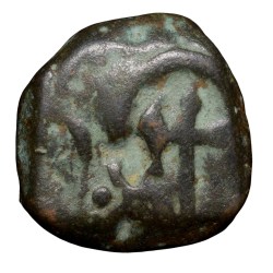 Copper Toka Cash of Hyderabad Feudatory 'Aurangabad' (17th - 18th Cen. AD) Parshu/Battle-Axe KM C28