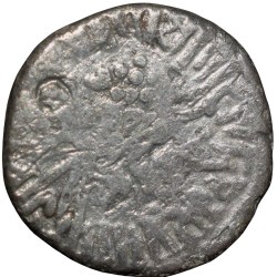 Alternative view of Silver Drachma of Rudrasena II(AD255-77) of Western Kshatrapas Portrait Issue