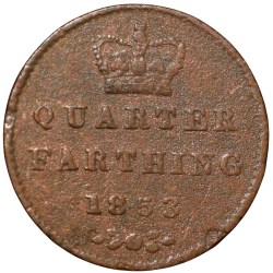 Copper 1/4 Farthing of Cylon - Victoria (AD1853) Rare