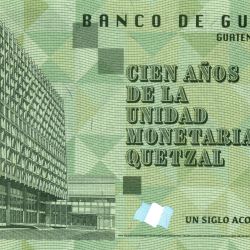Alternative view of 1 Quetzal of Guatemala Country (AD2024) Commemorative issue - 100 Years of the Quetzal Currency