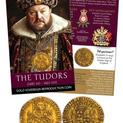 The Tudors Reproduction Gold Sovereign Issue Blister Pack Ultra Unique and Rare