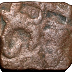 Alternative view of Copper Dam of Alamgir II (AD 1754-1759) of Elichpur Mint KM450.3