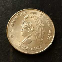 Nepal King Vir Vikaram Mhendra 10 Ruppes Silver