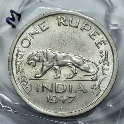 Alternative view of George VI One Rupee 1947 Copper Nickel Coin