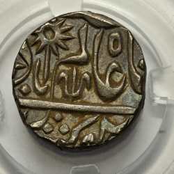 Princely States Chhatarpur State One Rupee in Name Of Shah Alam Silver Coin