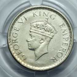 British India George VI Half Rupee 1939 Silver Coin UNC