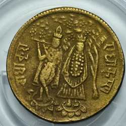 Alternative view of Ma Kali With Radha Krishna Copper Token