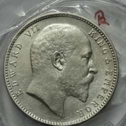 British India Edward 1906 Silver Coin UNC Mumbai Mint