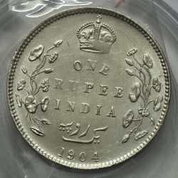 Alternative view of British India Edward 1904 Silver Coin UNC Mumbai Mint