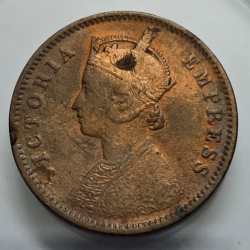 British India One Quarter Anna 1889 Copper Coin