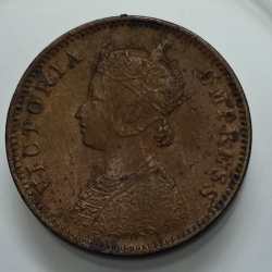 British India One Quarter Anna 1884 Copper Coin
