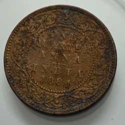 Alternative view of British India One Quarter Anna 1884 Copper Coin
