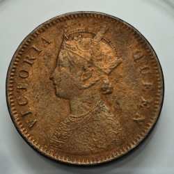 British India One Quarter Anna 1876 Copper Coin