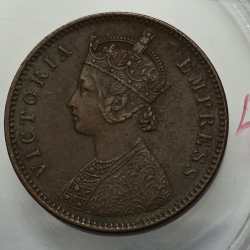 British India Victoria One Quarter Anna 1887 Copper Coin High Grade