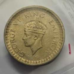 British India George VI Half Rupee 1944 Mumbai Mint Silver Coin High Grade