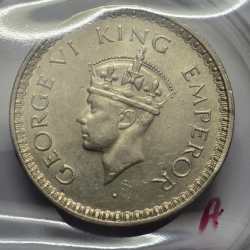British India George VI One Rupee 1943 Silver Coin BUnc Rare