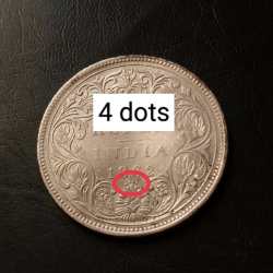 Victoria Rare Varity 4 dot varity Silver One Ruppes