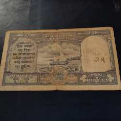Alternative view of CD Deshmukh 10 Ruppes Geroge 6th Note Berma Over Print
