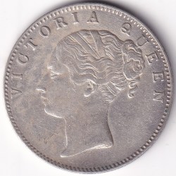 Alternative view of One Rupee East India Company 1840 Continuous Legend Silver Coin