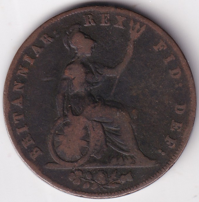 Great Britian Half Penny 1826 George IV Copper Coin Rare - Image 2
