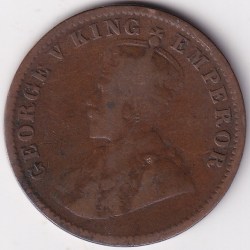 Alternative view of Ex rare 1/4 Anna 1916 British India King George V Coin #2