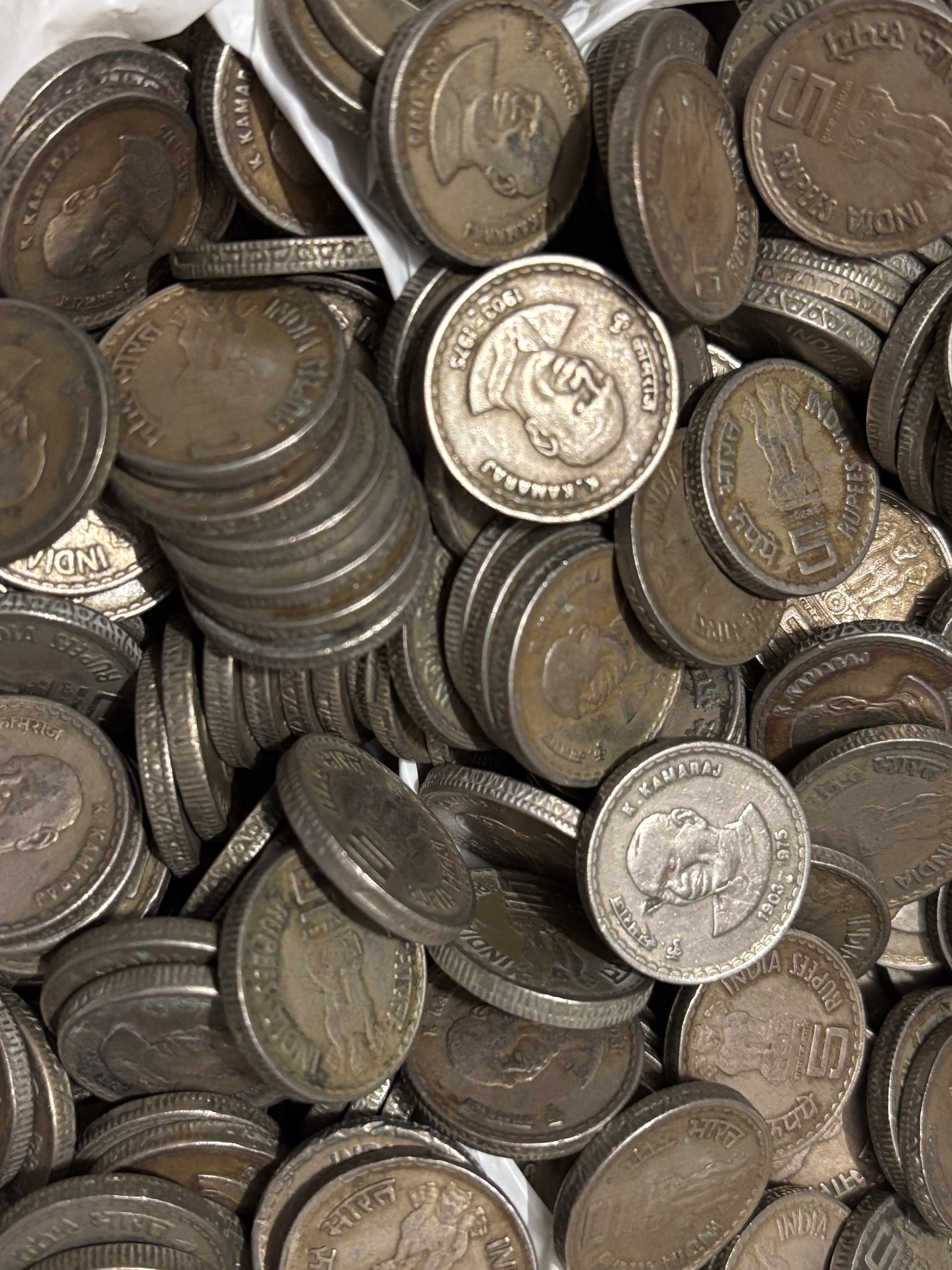 5 rupee k kamraj 20pcs Copper nickel lot hyderabad mint