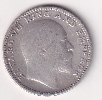 India - British ½ Rupee 1910 - Edward VII Rare Silver Coin #V-86