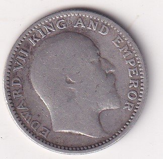 India - British  ½ Rupee 1910 - Edward VII Rare Silver Coin #V-89