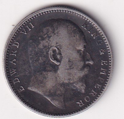 British-India 1 Rupee 1907 - Edward VII Rare Silver Coin #V-113