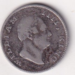 British-India ½ Rupee 1835 - William IV Rare Silver Coin #V-105