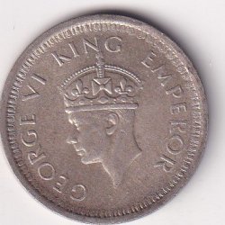 Alternative view of British-India 1 Rupee 1944 - George VI Rare Lahore Mint Silver Coin #V-178