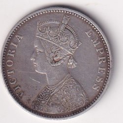 Alternative view of British- India 1 Rupee 1879 - Victoria Rare Silver Coin #V-176