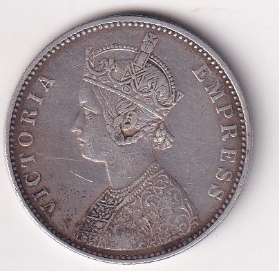 British- India 1 Rupee 1879 - Victoria Rare Silver Coin #V-176