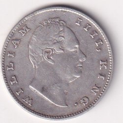 British-India 1 Rupee 1835 - William IV Rare High Graded {(R.S.) MENTIONED ON NECK} Silver Coin # V-137