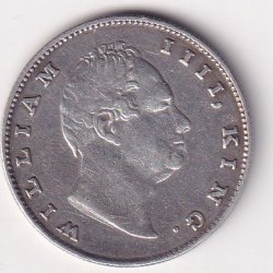 British-India 1 Rupee 1835 - William IV Rare Silver Coin # V-139